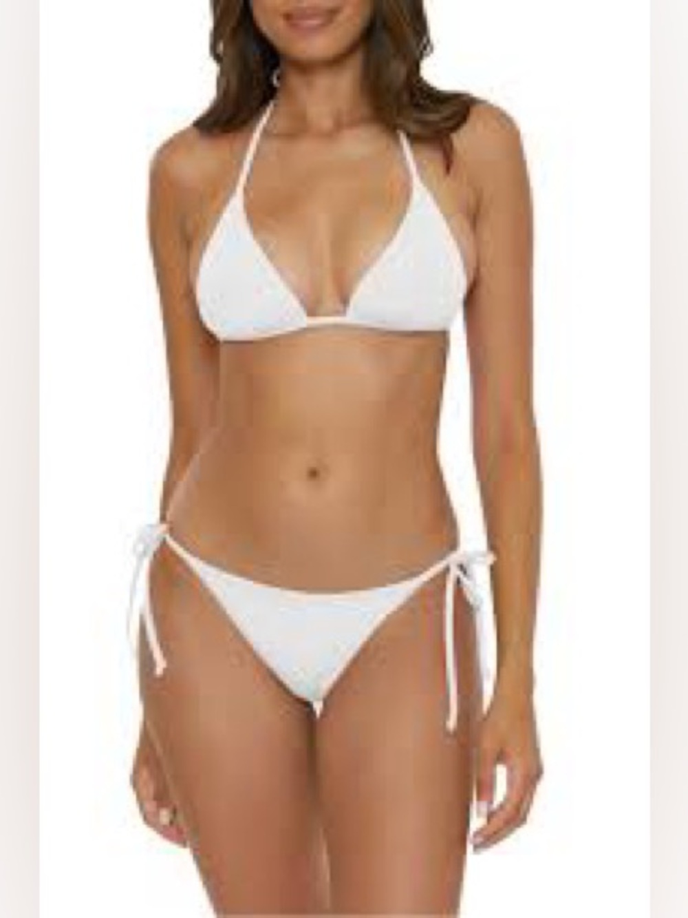 BECCA White Triangle String Bikini Top